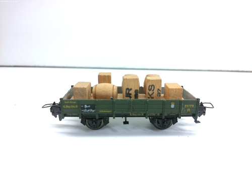 Trix H0 52 3640 00 Flachwagen mit Ladung K.Bay.Sts.B. - ohne OVP # 8479 | Condition: Gebraucht