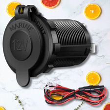 12V Cigarette Lighter Socket Power Plug Outlet Car Marine Motorcycle Receptacle