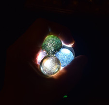 Choice Picks Vintage Vitro Jeweled Bubble Glass Marbles lot of 5 Size 1.00