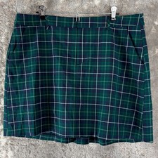 Lady Hagen Size 16 Plaid Athleisure Mini A Line Skort Green Casual Pull On