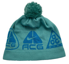Vintage Nike ACG Beanie Hat Blue Pom Pom Winter Cap Gorpcore Rare 216766-495 OS