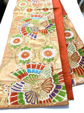 Japanese kimono Fukuro OBI/ silk, gold brocade, Damask OB18