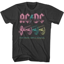 AC/DC For Those About To Rock Smoke Rock and Roll Music Band T-Shirt