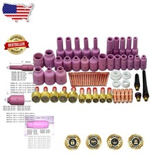 Heavy Duty TIG Welding Kit: 67pc Jumbo Gas Lens, Ceramic Nozzles, Collet Bodies