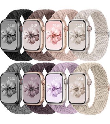 8er Pack Geflochten Loop Kompatibel für Apple Watch Armbänder 44mm 45mm 46mm 49mm 42mm 