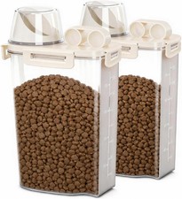 WBKTOOL Pet Food Storage Container 2 Pack, 2QT Small Dog Cat Food Bin
