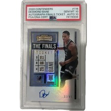 2020 Contenders Desmond Bane Auto-Finals Ticket RC /49 PSA 10 Auto 10!!!!!