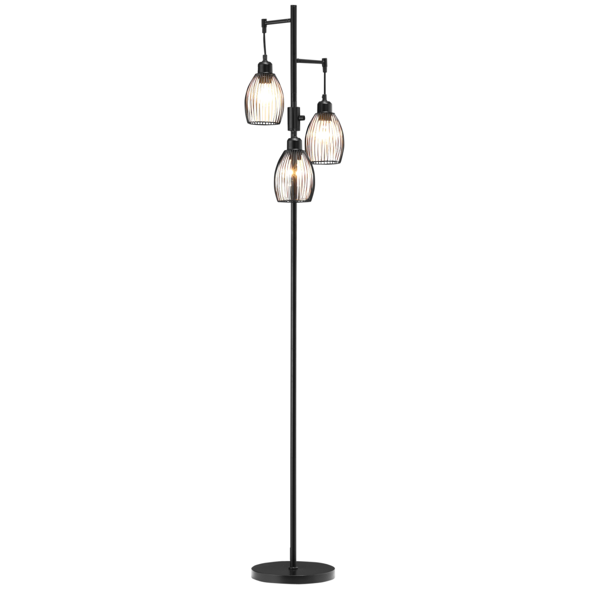 B&Q -  Industrial 3-Light Floor Lamp Dimmable Standing Lamp For Living Room - Image 2