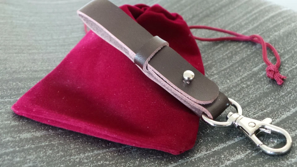 Pocket Watch Belt Loop Fob Strap Quality Real Genuine Leather and Silver Key - Image 3 of 3