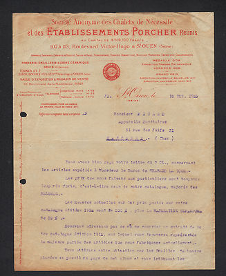 SAINT-OUEN (93) KERAMIKFABRIK von REVIN (08) EMAILLERIE ''PORCHER'' 1920