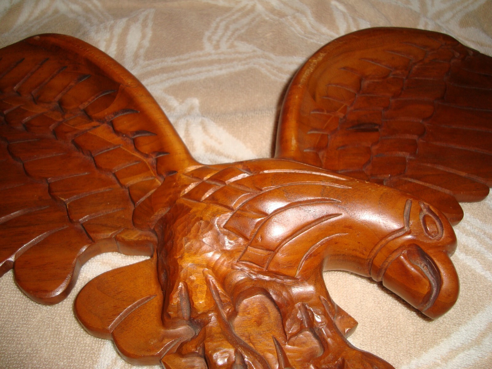 Vintage Wood carved FEDERAL AMERICAN EAGLE Wall Hanging Decor 29