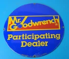 Vintage Mr Goodwrench Porcelain Sign - Old Auto Car Mechanic Gas Pump Sign