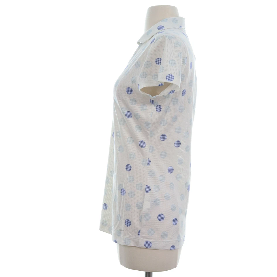 Camisa polo de golf Nike para mujer blanca Tour Performance malla a lunares - talla pequeña Foto 2 de 4