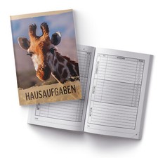 itenga Hausaufgabenheft Giraffe A5 96 Seiten Stundenplan Schulkalender Noten