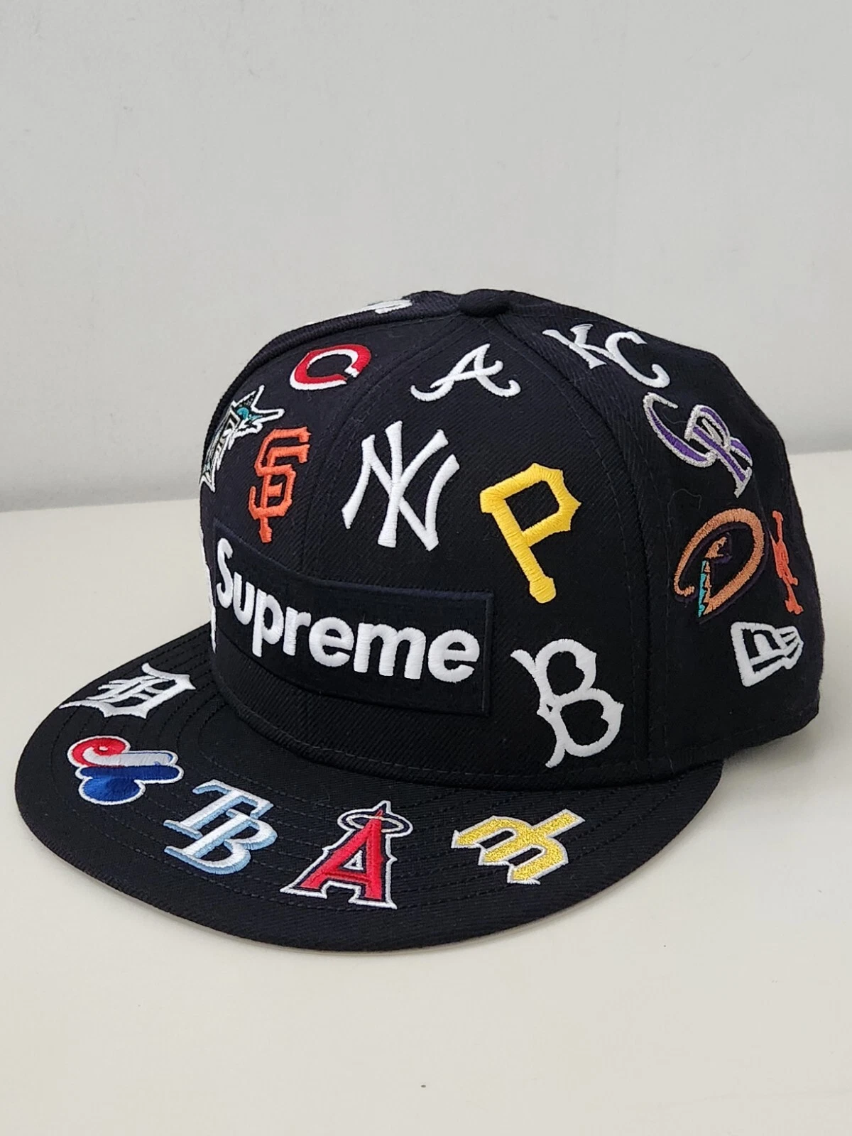 SS20 Supreme x MLB Box Logo New Era size 7 5/8 navy cap hat snapback new