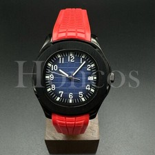 Custom Made PP Style Watch NH35 Automatic Movement Aquanaut D/BL Dial BK Case RD
