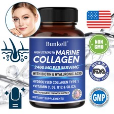HIGH STRENGTH MARINE COLLAGEN 2400MG PER SERVING Anti-Aging Hair,Skin NailHealth