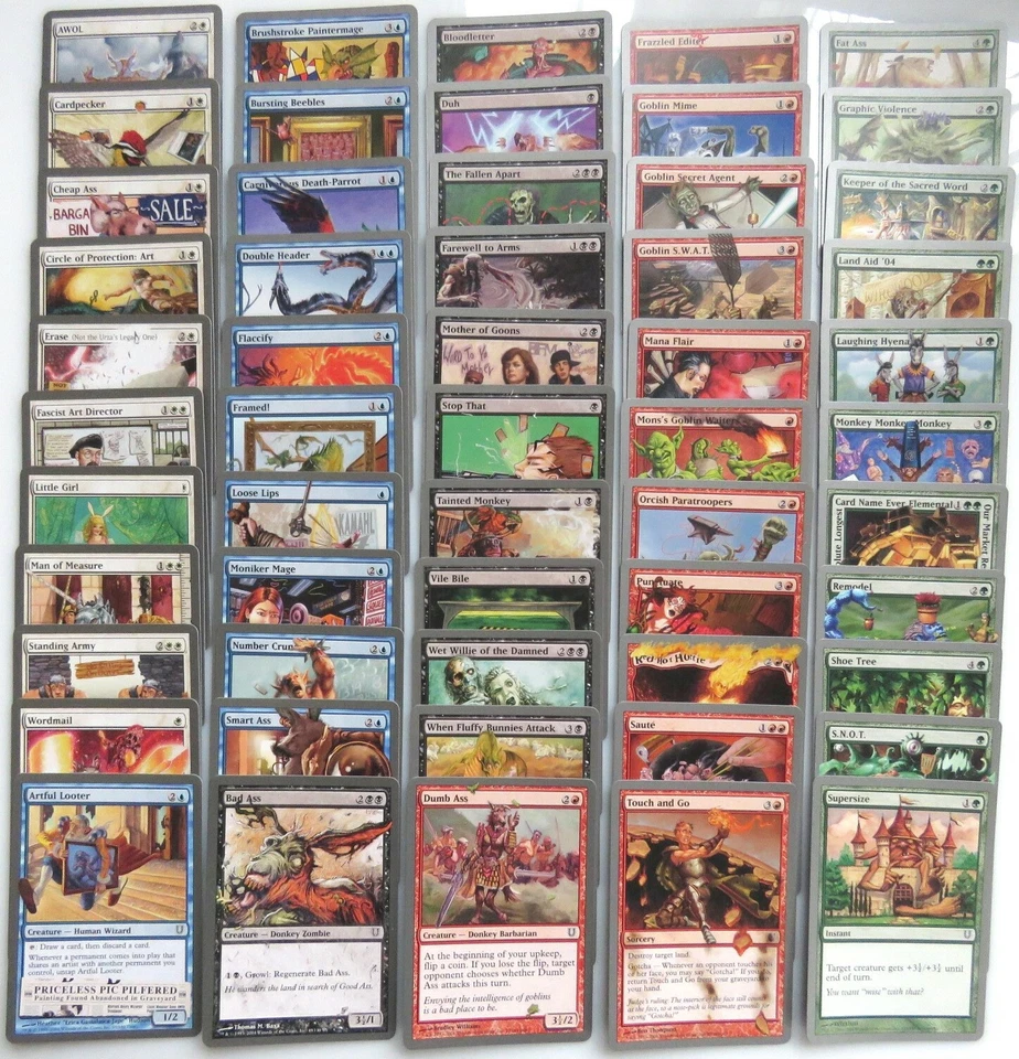 UNHINGED ~ Complete 55 Card COMMON SET MtG curse of the fire penguin AWOL girl - Image 2 of 2