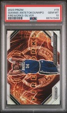 2023-24 PANINI PRIZM GIANNIS ANTETOKOUNMPO FIREWORKS-SILVER #19 PSA 10 GEM MINT
