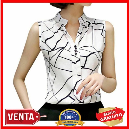 Mangas Para Mujer Blusa de Vestir Blusas Damas Lindas Camisa en V | eBay
