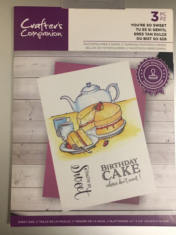 Crafters Companion "You're So Sweet"  Photopolymer 3pc Stamp Set New CC-STP-YOSW