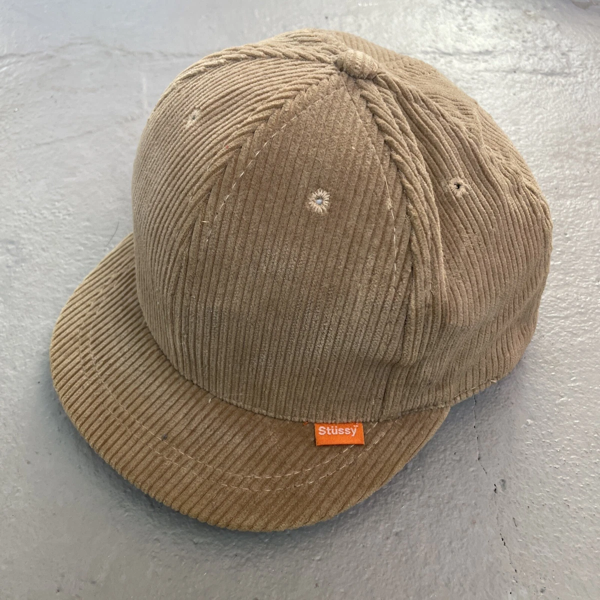 Vintage Stussy Skateboarding Corduroy Short Bill Snapback Hat Made in Usa