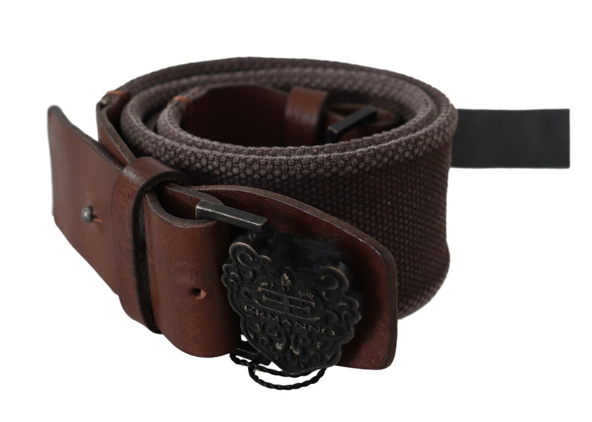ERMANNO SCERVINO Belt Dark Brown Leather Wide Buckle Waist 