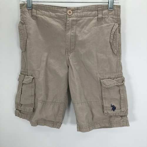 U.S. Polo Assn. Shorts Boys 12 Beige Cargo Denim - Picture 4 of 7
