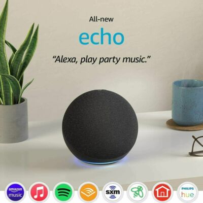 All-new Echo (4th Gen) | With premium sound, smart home hub, and Alexa Charcoal 
