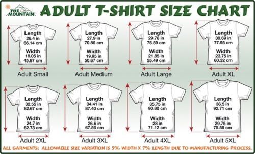 Natural Life Size Chart