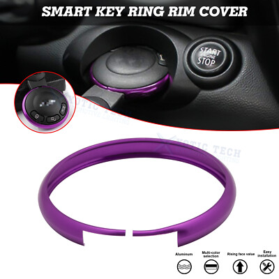 Purple Aluminum Alloy Keyless Key Ring Rim Cover Case For Mini Cooper ...