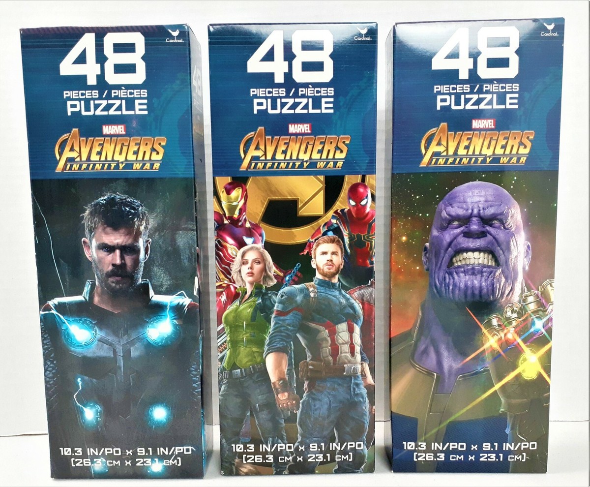 Marvel Avengers Infinity War Puzzles 48 Pieces Lot of 3 New Sealed