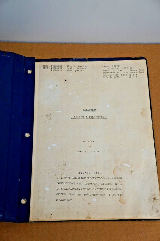 Battle Star Galactica Script for "Colonial Warrior" Saga of a Star World 1+2 - Image 3 of 4