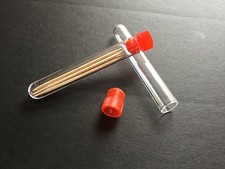 Clear Plastic Storage Tubes 24/Pkg with Red Caps - 3" x 3/8", 5 ml