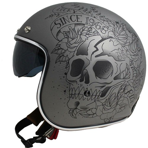 MT LE MANS 2 SV teschio E Rose Tatuaggi Oro Brown Open Face casco moto |  eBay