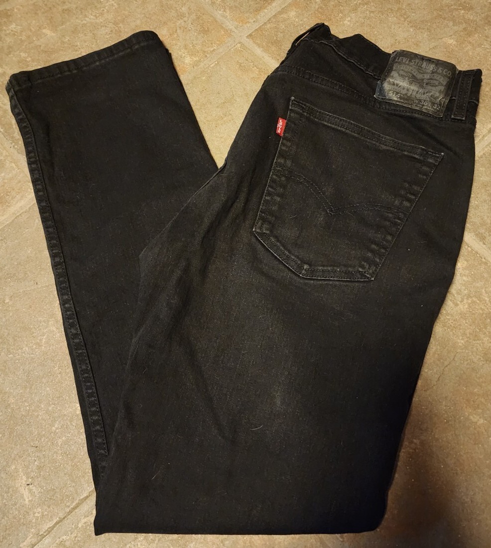 VINTAGE LEVI STRAUSS 514 JEANS~36x32~DARK BLACK STRAIGHT~PRE VINTAGE LEVI STRAUSS 514 JEANS~36x32~DARK BLACK STRAIGHT~PRE