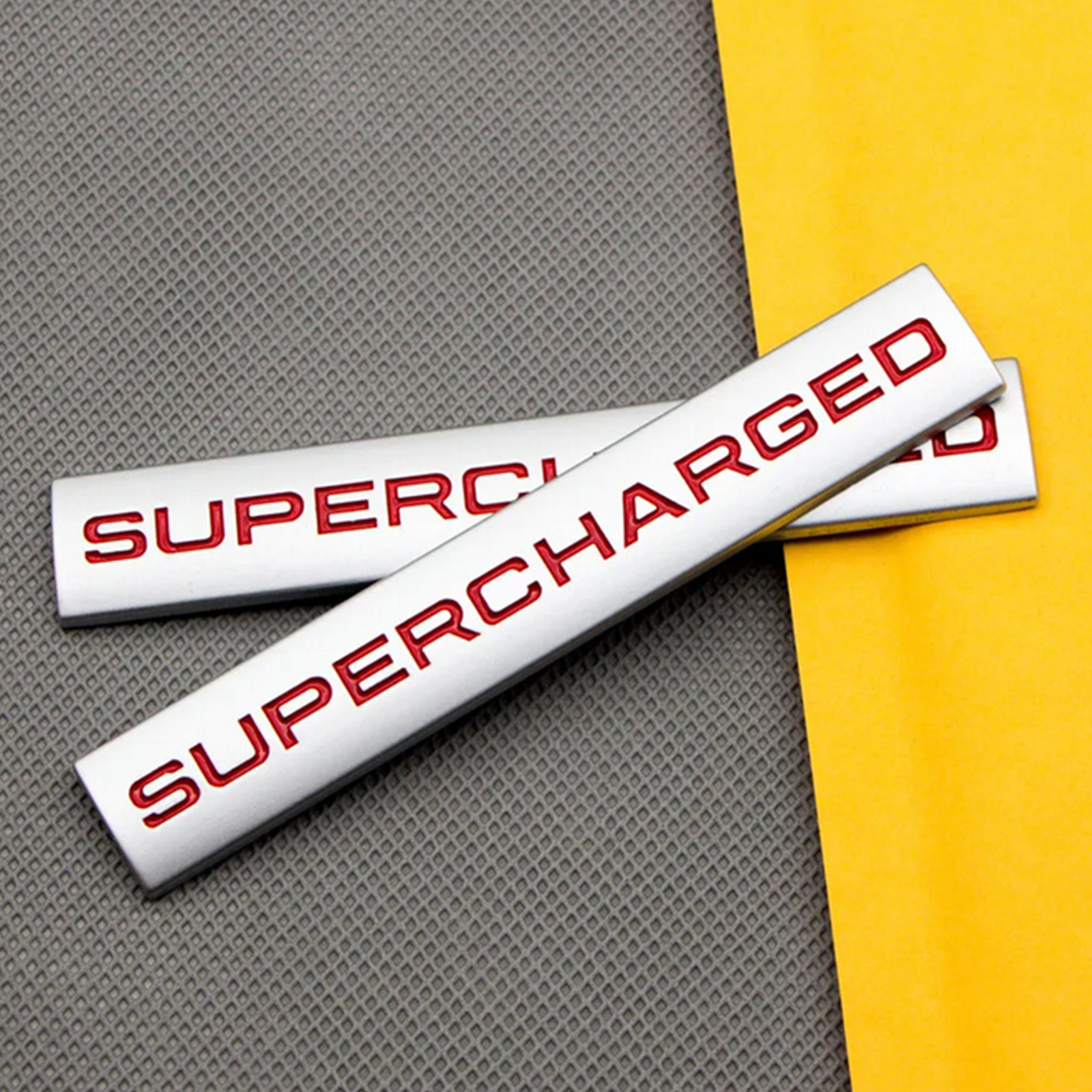 2x Metal Supercharged Car Trunk Fender Emblem Badge Decal Sticker Trims