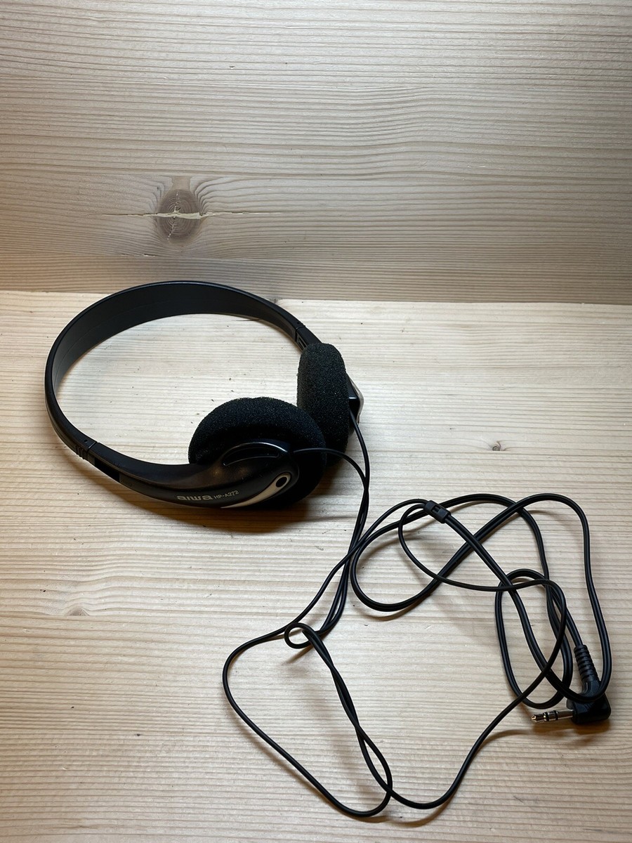 Aiwa HP-A272 Headphones 3.5mm Corded Adjustable Vintage Black | eBay