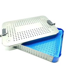 Instrument Sterilization tray box case with silicone mat 300mm 195mm 65mm