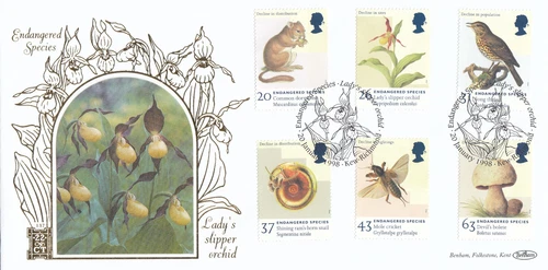 Endangered Species 22Ct GOLD GB Benham FDC Kew 1998 No. 267 of 500 (134351)