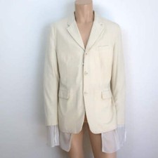Comme des Garcons Homme Plus Layered Blazer Ivory Size Extra Large NEW