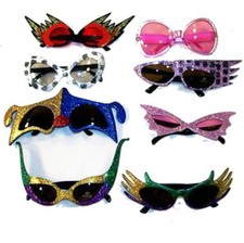 6 PAIR OF CRAZY NOVELTY PARTY GLASSES ASSORTMENT funny eyewear party favors NEW