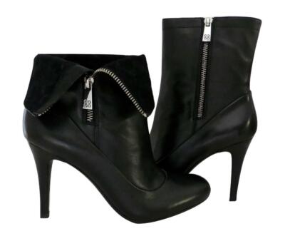 New RARE Coach Bethie Black Nappa Leather Suede Ankle High Heel Boots  Booties