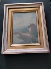 DINO BOSCHI ANTICO QUADRO DIPINTO A OLIO PAESAGGIO FIRMATO 