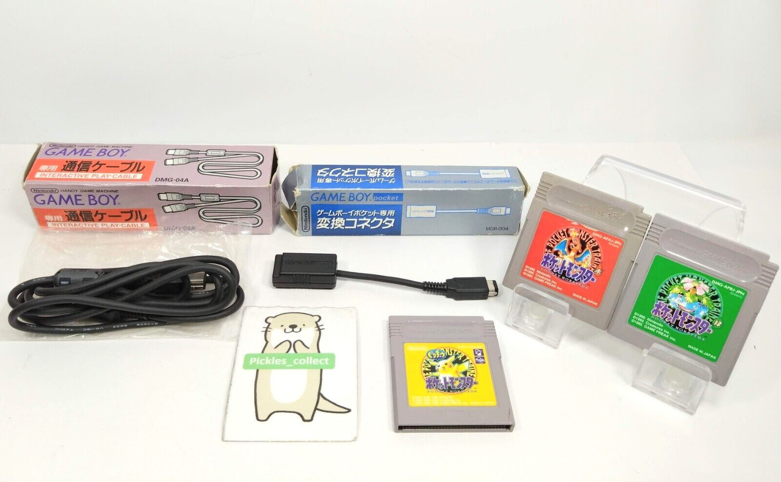 Game Boy Pokemon Rojo Verde Pikachu con Cable Link DMG-04A MGB-004 Japonés Probado