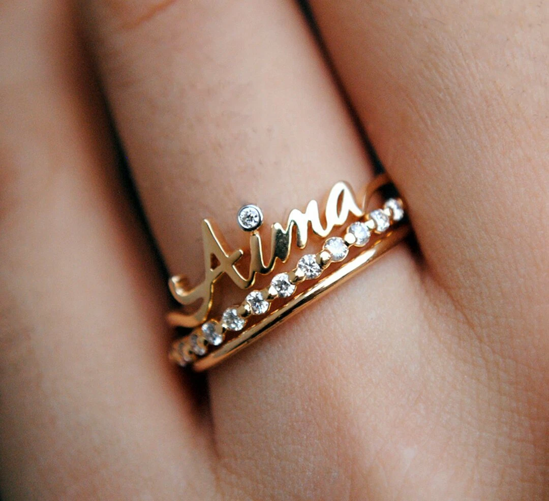 26pcs/lot A-Z Alphabet Letter Rings Personlity Initial Name Open Ring Gold  Color Finger Ring Party Jewelry Gift Wholesale - AliExpress