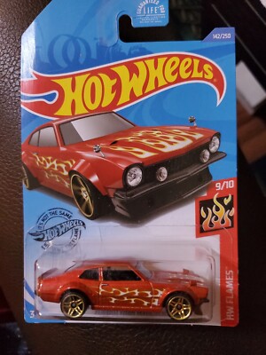 2020 Hot Wheels 142/250 CUSTOM FORD MAVERICK RED HW Flames 9/10 Ships FREE