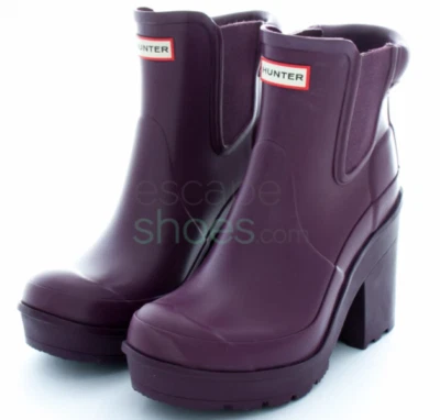 hunter chelsea boots block heel