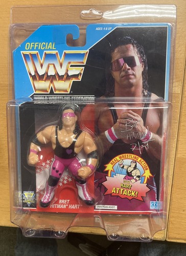 WWF HASBRO BRET HART PURPLE HART VARIANT, NEW, MOC...