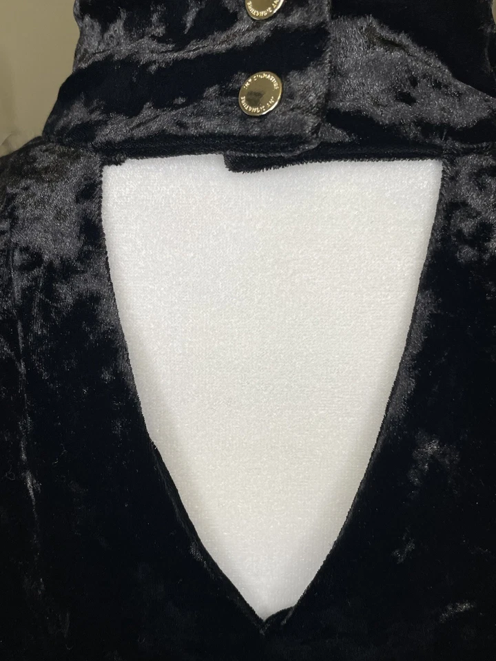 Camiseta Jones New York Mujer Whimsigoth Terciopelo Aplastado Talla Grande Negro Cuello Grunge Foto 3 de 4